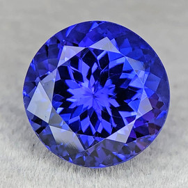 6.50 mm {1.08 cts} Round Brilliant Cut Extreme Brilliancy D Block Intense Purple Blue Tanzanite Natural {Flawless-VVS}--AAA Grade