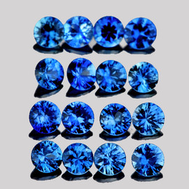 1.80 mm 30 pcs Round Brilliant Cut AAA Fire Intense Bright Blue Sapphire Natural {Flawless-VVS}