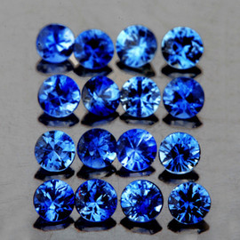 1.80 mm 30 pcs Round Brilliant Cut AAA Fire Intense Blue Sapphire Natural {Flawless-VVS}