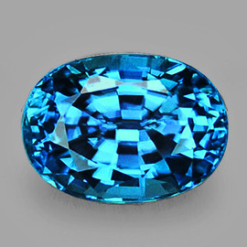 8.5x6.5 mm { 4.47 cts } Oval Superb Brilliancy Intense AAA Electric Blue Zircon Natural {Flawless-VVS1}--AAA Grade--FREE CERTIFICATE