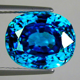 10x8 mm { 4.84 cts } Oval AAA Fire Intense Deep Blue Zircon Natural {Flawless-VVS1}--AAA Grade--FREE CERTIFICATE