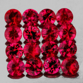 2.00 mm 25 pcs Round Brilliant Cut AAA Fire Intense Red Mogok Ruby Natural