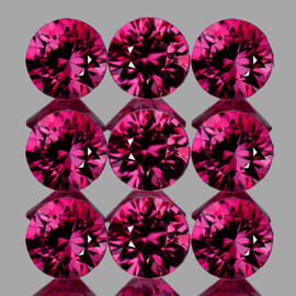 2.70 mm 9 pcs Round Brilliant Cut AAA Fire Premium Pink Red Ruby Natural {Flawless-VVS}--AAA Grade