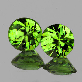 3.00 mm 2 pcs Round Brilliant Cut Extreme Brilliancy Natural AAA Green Demantoid Garnet {Flawless-VVS}--AAA Grade