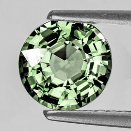 5.30 mm { 0.80 cts } Round Cut AAA Fire Natural Ceylon Green Sapphire { Flawless-VVS }