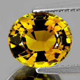 7.5x6.5 mm { 1.01 cts } Oval AAA Fire Intense Yellow Tourmaline Natural {Flawless-VVS1}