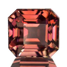 6.00 mm { 1.52 cts } Square Asscher Cut AAA Fire Natural Color Shift Pink Orange Malaya Garnet {Flawless-VVS}--AAA Grade