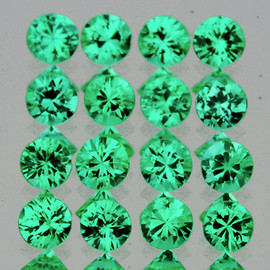 2.30 mm 20 pcs Round Brilliant Cut AAA Fire Intense AAA Blue Green Emerald Natural { VVS }--AAA Grade