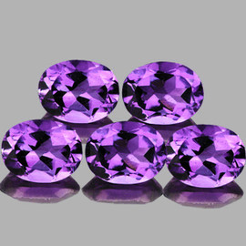 9x7 mm 5 pcs Oval Brilliant Cut AAA Fire Natural AAA Purple Amethyst {Flawless-VVS1}