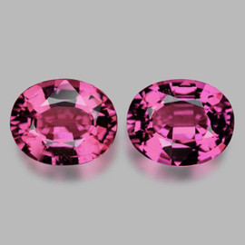 6x5 mm 2pcs { 1.37 cts } Oval AAA Fire Intense AAA Padparadscha Pink Sapphire Natural {Flawless-VVS}--AAA Grade