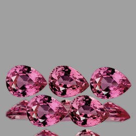 4x3mm 5 pcs Pear Best AAA Fire AAA Pink Sapphire Natural {Flawless-VVS}--AAA Grade