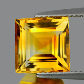 8.00 mm 1 pcs Square AAA Fire Natural Golden Yellow Citrine (Flawless-VVS}