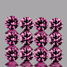2.50 mm 12 pcs Round Machine Cut Extreme Brilliancy Intense Pink Spinel Natural {Flawless-VVS1}--AAA Grade