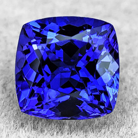 8.00 mm { 3.18 cts } Cushion Brilliant Cut Extreme Brilliancy D Block Intense Purple Blue Tanzanite Natural {Flawless-VVS1}--Premium Grade--FREE CERTIFICATE