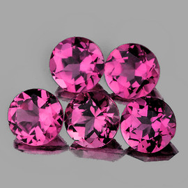 4.20 mm 5 pcs Round Brilliant Cut AAA Fire Intense Pink Tourmaline Natural { Flawless-VVS }