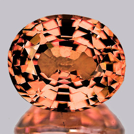 7.5x6.5 mm { 1.23 cts} Oval Cut Extreme Brilliancy Padparadscha Pink Orange Tourmaline Natural {Flawless-VVS}--AAA Grade 7.5x6.5 mm { 1.23 cts} Oval Cut Extreme Brilliancy Padparadscha Pink Orange Tourmaline Natural {Flawless-VVS}--AAA Grade