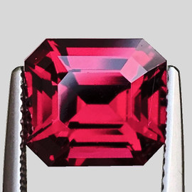 7.5x6.5 mm { 2.33 cts } Octagon Emerald Cut AAA Neon Raspberry Pink Red Rhodolite Garnet Natural (Umbalite) {Flawless-VVS1}--AAA Grade