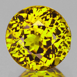 5.90 mm { 0.93 cts } Round Brilliant Cut Extreme Brilliancy Premium Yellow Mali Garnet Natural {Flawless-VVS}--Premium Grade