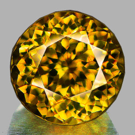 5.80 mm { 0.97 cts } Round Brilliant Cut Extreme Brilliancy AAA Golden Yellow Mali Garnet Natural {Flawless-VVS}--AAA Grade
