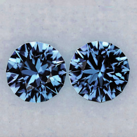 5.00 mm 2 pcs { 1.09 cts } Round Machine Brilliant Cut Extreme Brilliancy Teal Blue Sapphire Natural {Flawless-VVS}--AAA Grade