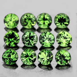 2.50 mm 12 pcs Round Machine Brilliant Cut Extreme Brilliancy Intense AAA Green Madagascar Sapphire {Flawless-VVS}--AAA Grade