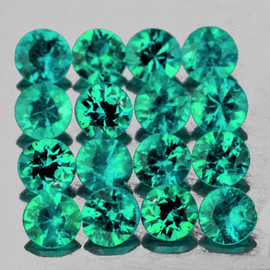 2.00 mm 30 pcs Round Brilliant Cut AAA Fire Intense Blue Green Emerald Natural