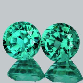 3.80 mm 2 pcs Round AAA Fire Premium Blue Green Emerald Natural { VVS-VS }--AAA Grade
