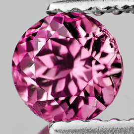 5.30 mm { 0.62 cts } Round Brilliant Cut Extreme Brilliancy Natural Pink Tourmaline {Flawless-VVS}--AAA Grade