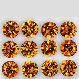 2.70 mm 12 pcs Round Machine Brilliant Cut Extreme Brilliancy Intense Golden Yellow Sapphire Natural {Flawless-VVS1}--AAA Grade