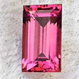 7.5x4.5 mm { 1.20 cts } Baguette Machine Emerald Cut Best AAA Neon Natural Hot Pink Tourmaline {Flawless-VVS}--AAA Grade