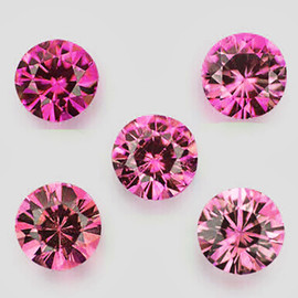 4.50 mm 5 pcs { 1.77 cts } Round Machine Brilliant Cut Extreme Brilliancy Intense Pink Tourmaline Natural {Flawless-VVS1}--AAA Grade