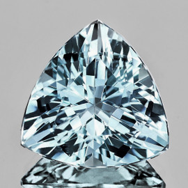 10.00 mm { 2.52 cts } Trillion Brilliant Cut Extreme Brilliancy Natural Blue Aquamarine {Flawless-VVS}--AAA Grade