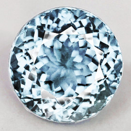 8.00 mm { 1.62 cts } Round Brilliant Cut Extreme Brilliancy Natural Top Blue Aquamarine {Flawless-VVS1}--AAA Grade