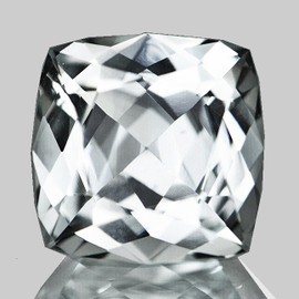 8.00 mm { 2.05 cts} Cushion Brilliant Cut Extreme Brilliancy Natural Diamond White Aquamarine { Flawlesss-VVS }--AAA Grade