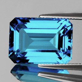 14x10 mm  { 10.37 cts } Octagon Emerald Cut AAA Fire Intense AAA Sky Blue Topaz Natural {Flawless-VVS1}--AAA Grade