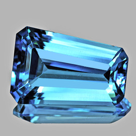 14x10 mm { 6.60 cts } Octagon Fancy Cut AAA Fire Natural Swiss Blue Topaz {Flawless-VVS}