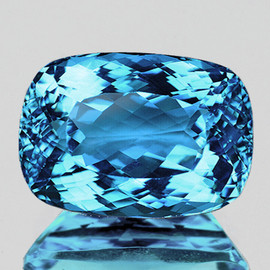 14x10 mm { 9.89 cts } Cushion Brilliant Cut Extreme Brilliancy Intense AAA Sky Blue Topaz Natural {Flawless-VVS1}--AAA Grade