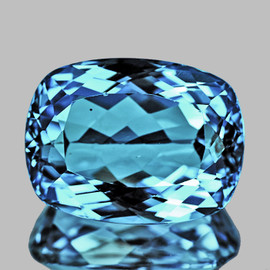 15x11 mm { 9.40 cts } Cushion Brilliant Cut AAA Fire Intense Sky Blue Topaz Natural {Flawless-VVS1}--AAA Grade