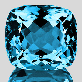 11.00 mm { 6.42 cts } Cushion Brilliant Cut Extreme Brilliancy Intense AAA Sky Blue Topaz Natural {Flawless-VVS1}--AAA Grade