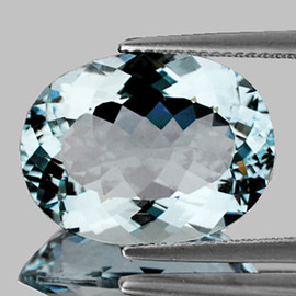 10x8 mm { 2.20 cts } Oval Brilliant Cut AAA Fire Natural Sky Blue Aquamarine {Flawless-VVS}