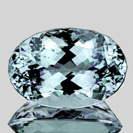 12x9 mm { 4.24 cts } Oval Brilliant Cut Extreme Brilliancy Natural Blue Aquamarine {VVS}