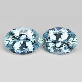 8x6 mm 2pcs Oval Brilliant Cut Extreme Brilliancy Natural Santa Maria Blue Aquamarine {Flawless-VVS}