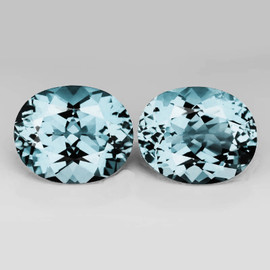 9x7 mm 2pcs Oval Brilliant Cut AAA Fire Natural Santa Maria Blue Aquamarine {Flawless-VVS}--AAA Grade