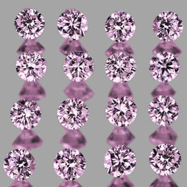 1.30 mm 75 pcs { 1.07 cts } Round Machine Brilliant Cut Extreme Brilliancy Natural Pink Spinel {Flawless-VVS}--AAA Grade