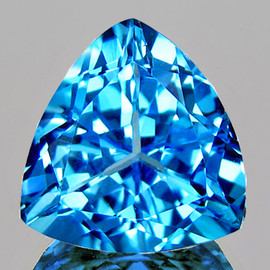 12.50 mm { 8.49 cts } Trilliant Brilliant Cut Extreme Brilliancy Natural AAA Swiss Blue Topaz {Flawless-VVS1}--AAA Grade