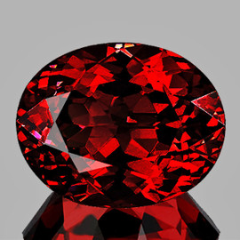 11.5x9.5 mm { 5.40 cts } Oval Brilliant Cut AAA Fire Intense AAA Red Mozambique Garnet Natural {Flawless-VVS1)--AAA Grade