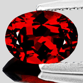 9x7 mm { 2.73 cts } Oval Brilliant Cut AAA Fire Intense AAA Red Mozambique Garnet Natural {Flawless-VVS1)--AAA Grade