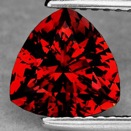 10.00 mm { 4.83 cts } Trilliant Brilliant Cut Extreme Brilliancy AAA Cherry Red Rhodolite Garnet Natural {Flawless-VVS}--AAA Grade