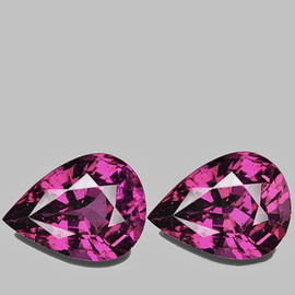 9x7 mm 2pcs { 3.39 cts} Pear AAA Fire Intense Purple Pink Rhodolite Garnet Natural (Umbalite) {Flawless-VVS1}--AAA Grade