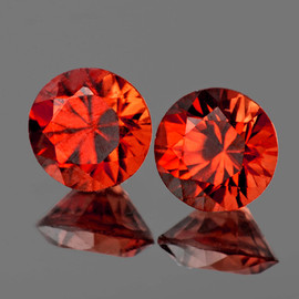 4.00 mm 2 pcs { 0.62 cts }Round Brilliant Cut AAA Fire Intense Red Orange Spinel Natural {Flawless-VVS}